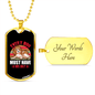 Dog Have His Day Pink Necklace Stainless Steel or 18k Gold Dog Tag 24" Chain-Express Your Love Gifts