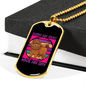 Dog Have His Day Purple Necklace Stainless Steel or 18k Gold Dog Tag 24" Chain-Express Your Love Gifts