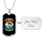 Dog is God Spelled Backward Blue Necklace Stainless Steel or 18k Gold Dog Tag 24" Chain-Express Your Love Gifts