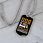 Dog is God Spelled Backward Brown Necklace Stainless Steel or 18k Gold Dog Tag 24" Chain-Express Your Love Gifts