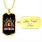 Dog is God Spelled Backward Dog House Necklace Stainless Steel or 18k Gold Dog Tag 24" Chain-Express Your Love Gifts