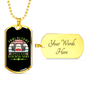 Dog is God Spelled Backward Green Necklace Stainless Steel or 18k Gold Dog Tag 24" Chain-Express Your Love Gifts