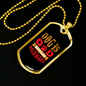 Dog Is God Spelled Backward Red Necklace Stainless Steel or 18k Gold Dog Tag 24" Chain-Express Your Love Gifts
