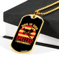 Dog Is God Spelled Backward Yellow Red Necklace Stainless Steel or 18k Gold Dog Tag 24" Chain-Express Your Love Gifts