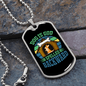 Dog is God Spelled Backwards Blue Necklace Stainless Steel or 18k Gold Dog Tag 24" Chain-Express Your Love Gifts