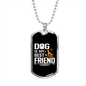 Dog is My Best Friend Necklace Stainless Steel or 18k Gold Dog Tag 24" Chain-Express Your Love Gifts
