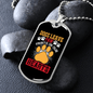 Dog Leaves Paw Prints Necklace Stainless Steel or 18k Gold Dog Tag 24" Chain-Express Your Love Gifts