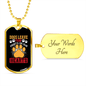 Dog Leaves Paw Prints Necklace Stainless Steel or 18k Gold Dog Tag 24" Chain-Express Your Love Gifts