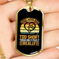 Dog Lives Are Short Yellow Necklace Stainless Steel or 18k Gold Dog Tag 24" Chain-Express Your Love Gifts