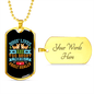 Dog Lives Blue Necklace Stainless Steel or 18k Gold Dog Tag 24" Chain-Express Your Love Gifts