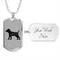 Dog Love Necklace Stainless Steel or 18k Gold Dog Tag 24" Chain-Express Your Love Gifts