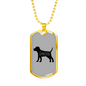 Dog Love Necklace Stainless Steel or 18k Gold Dog Tag 24" Chain-Express Your Love Gifts