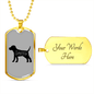 Dog Love Necklace Stainless Steel or 18k Gold Dog Tag 24" Chain-Express Your Love Gifts