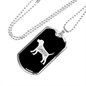Dog Love White Necklace Stainless Steel or 18k Gold Dog Tag 24" Chain-Express Your Love Gifts