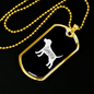 Dog Love White Necklace Stainless Steel or 18k Gold Dog Tag 24" Chain-Express Your Love Gifts