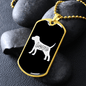Dog Love White Necklace Stainless Steel or 18k Gold Dog Tag 24" Chain-Express Your Love Gifts