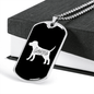 Dog Love White Necklace Stainless Steel or 18k Gold Dog Tag 24" Chain-Express Your Love Gifts