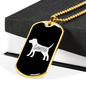 Dog Love White Necklace Stainless Steel or 18k Gold Dog Tag 24" Chain-Express Your Love Gifts