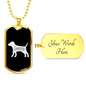 Dog Love White Necklace Stainless Steel or 18k Gold Dog Tag 24" Chain-Express Your Love Gifts