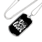 Dog Lover White Necklace Stainless Steel or 18k Gold Dog Tag 24" Chain-Express Your Love Gifts