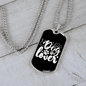 Dog Lover White Necklace Stainless Steel or 18k Gold Dog Tag 24" Chain-Express Your Love Gifts