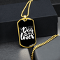 Dog Lover White Necklace Stainless Steel or 18k Gold Dog Tag 24" Chain-Express Your Love Gifts