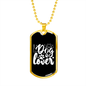 Dog Lover White Necklace Stainless Steel or 18k Gold Dog Tag 24" Chain-Express Your Love Gifts