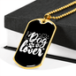 Dog Lover White Necklace Stainless Steel or 18k Gold Dog Tag 24" Chain-Express Your Love Gifts