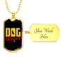 Dog Lover Yellow Necklace Stainless Steel or 18k Gold Dog Tag 24" Chain-Express Your Love Gifts