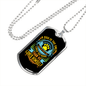 Dog Loves Himself Blue Necklace Stainless Steel or 18k Gold Dog Tag 24" Chain-Express Your Love Gifts
