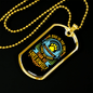 Dog Loves Himself Blue Necklace Stainless Steel or 18k Gold Dog Tag 24" Chain-Express Your Love Gifts
