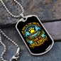 Dog Loves Himself Blue Necklace Stainless Steel or 18k Gold Dog Tag 24" Chain-Express Your Love Gifts