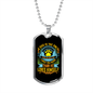 Dog Loves Himself Blue Necklace Stainless Steel or 18k Gold Dog Tag 24" Chain-Express Your Love Gifts