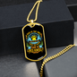 Dog Loves Himself Blue Necklace Stainless Steel or 18k Gold Dog Tag 24" Chain-Express Your Love Gifts