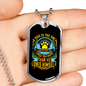 Dog Loves Himself Blue Necklace Stainless Steel or 18k Gold Dog Tag 24" Chain-Express Your Love Gifts