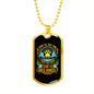 Dog Loves Himself Blue Necklace Stainless Steel or 18k Gold Dog Tag 24" Chain-Express Your Love Gifts