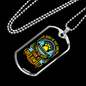 Dog Loves Himself Blue Necklace Stainless Steel or 18k Gold Dog Tag 24" Chain-Express Your Love Gifts