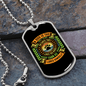 Dog Loves Himself Green Necklace Stainless Steel or 18k Gold Dog Tag 24" Chain-Express Your Love Gifts