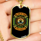 Dog Loves Himself Green Necklace Stainless Steel or 18k Gold Dog Tag 24" Chain-Express Your Love Gifts