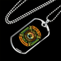 Dog Loves Himself Green Necklace Stainless Steel or 18k Gold Dog Tag 24" Chain-Express Your Love Gifts