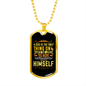 Dog Loves Himself Necklace Stainless Steel or 18k Gold Dog Tag 24" Chain-Express Your Love Gifts