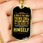 Dog Loves Himself Necklace Stainless Steel or 18k Gold Dog Tag 24" Chain-Express Your Love Gifts