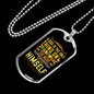 Dog Loves Himself Necklace Stainless Steel or 18k Gold Dog Tag 24" Chain-Express Your Love Gifts