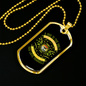 Dog Loves Himself Neon Green Necklace Stainless Steel or 18k Gold Dog Tag 24" Chain-Express Your Love Gifts