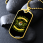 Dog Loves Himself Neon Green Necklace Stainless Steel or 18k Gold Dog Tag 24" Chain-Express Your Love Gifts