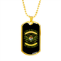 Dog Loves Himself Neon Green Necklace Stainless Steel or 18k Gold Dog Tag 24" Chain-Express Your Love Gifts