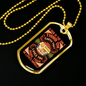 Dog Loves Himself Peach Necklace Stainless Steel or 18k Gold Dog Tag 24" Chain-Express Your Love Gifts