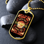 Dog Loves Himself Peach Necklace Stainless Steel or 18k Gold Dog Tag 24" Chain-Express Your Love Gifts