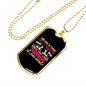 Dog Loves You More Pink Necklace Stainless Steel or 18k Gold Dog Tag 24" Chain-Express Your Love Gifts