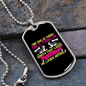 Dog Loves You More Pink Necklace Stainless Steel or 18k Gold Dog Tag 24" Chain-Express Your Love Gifts
